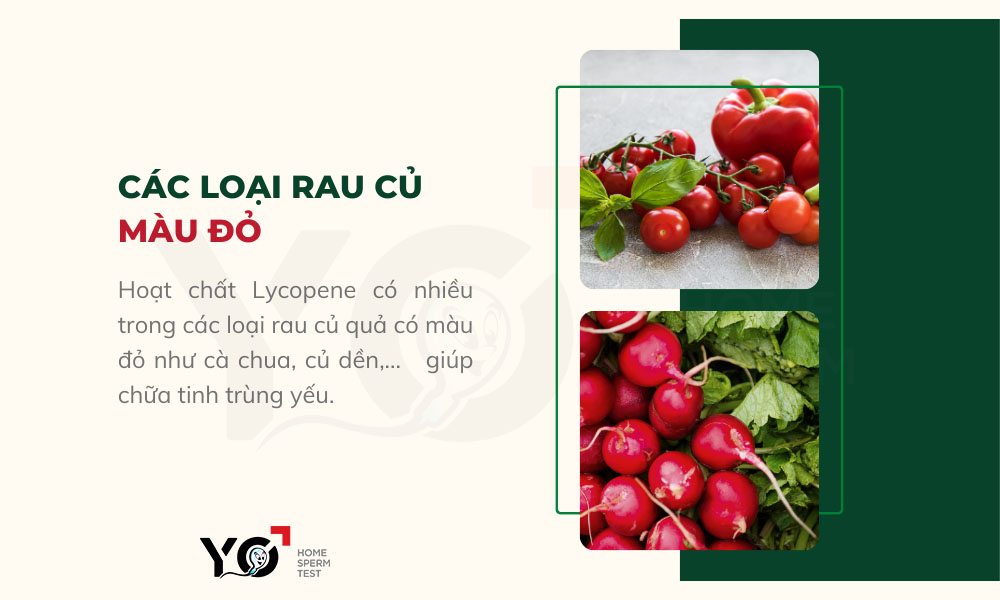 Muốn cải thiện nhanh chóng cần bổ sung rau củ có màu đỏ