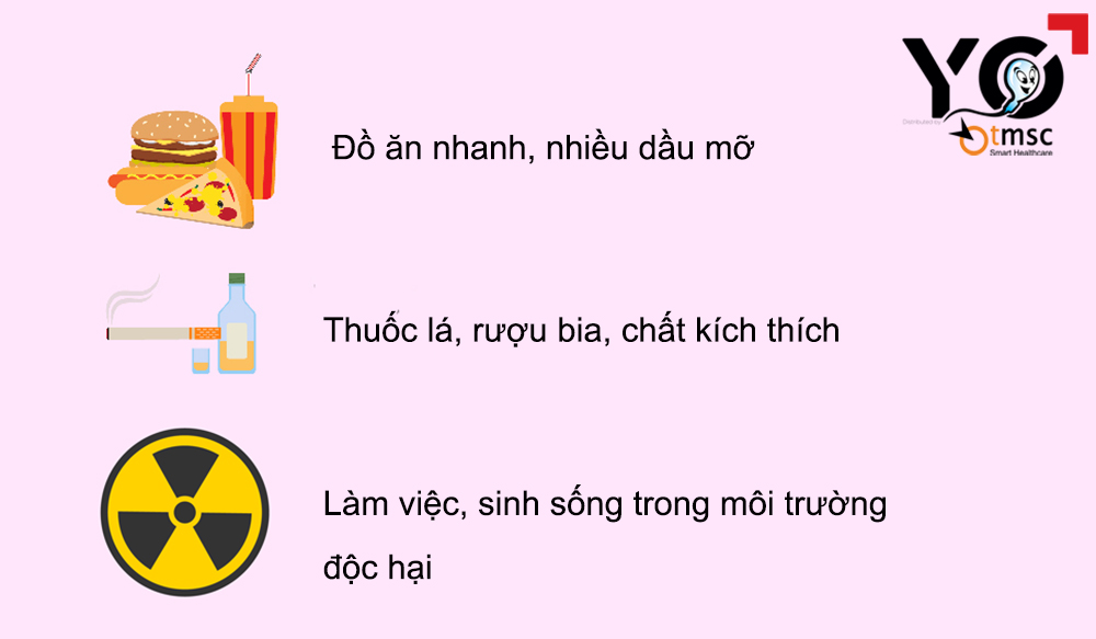 Các yếu tố do lối sống sinh hoạt làm việc không lành mạnh cũng khiến số lượng tinh trùng ít đi