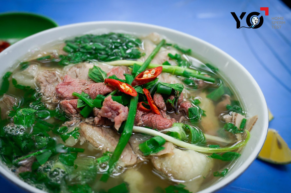 Phở bò là món ăn bổ dưỡng cho người tinh trùng yếu