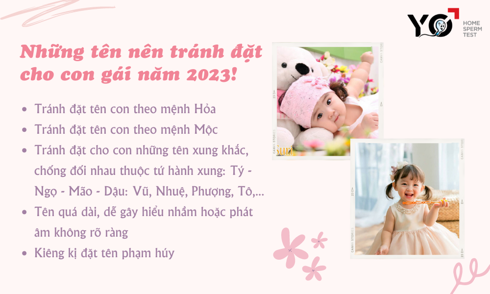 Những tên nên tránh đặt cho bé gái sinh năm 2023