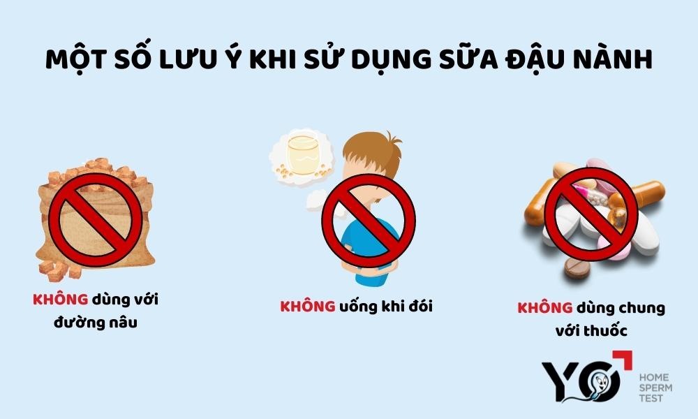 Một số lưu ý khi sử dụng sữa đậu nành