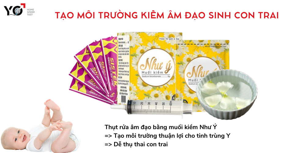 Phụ nữ thụt rửa muối kiềm trước khi quan hệ để dễ dàng thụ thai con trai