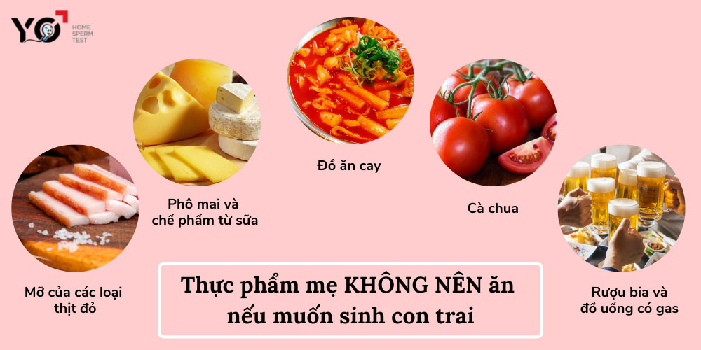 Các loại thực phẩm mẹ nên kiêng để sinh con trai
