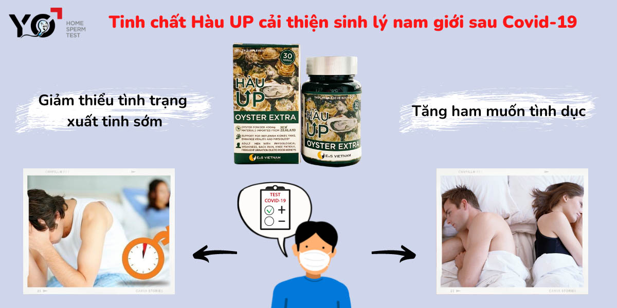 Nam giới gặp vấn đề về chuyện chăn gối sau Covid nên sử dụng Tinh chất Hàu UP