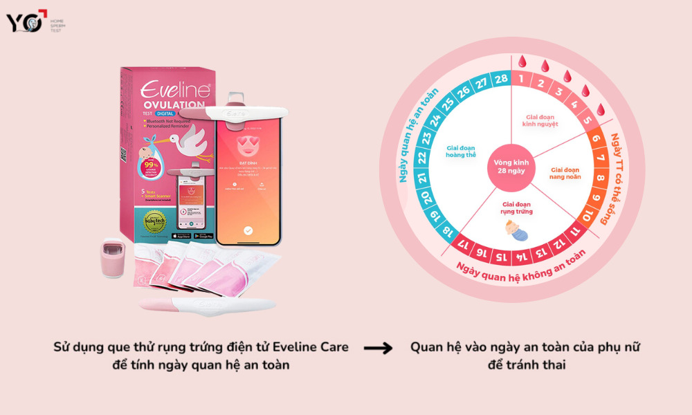 Tránh thai bằng cách tính ngày an toàn với que thử rụng trứng Eveline Care