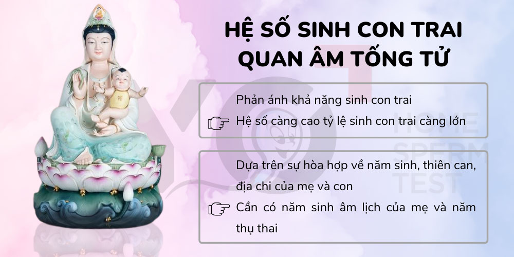 Phương pháp tính hệ số sinh con trai Quan m Tống Tử