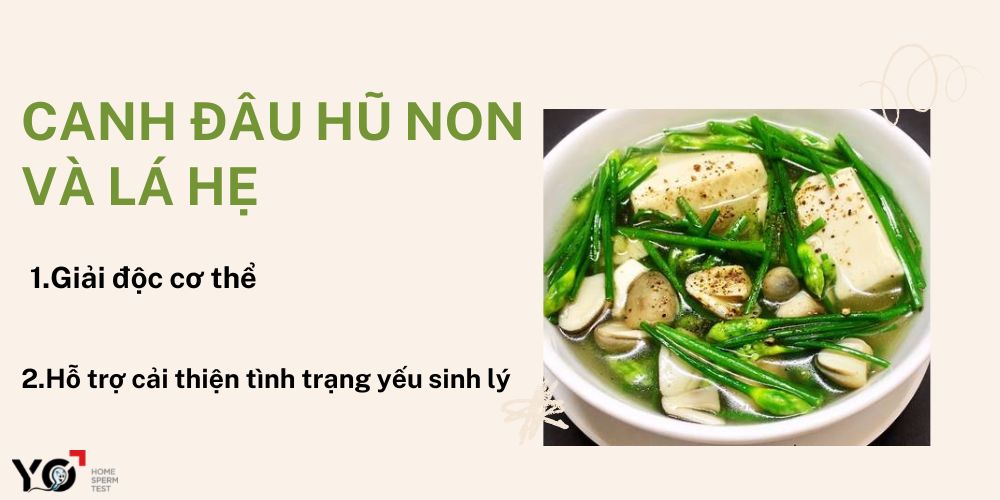 Canh đậu hũ non và lá hẹ tăng đào thải độc tố và cải thiện sinh lý nam