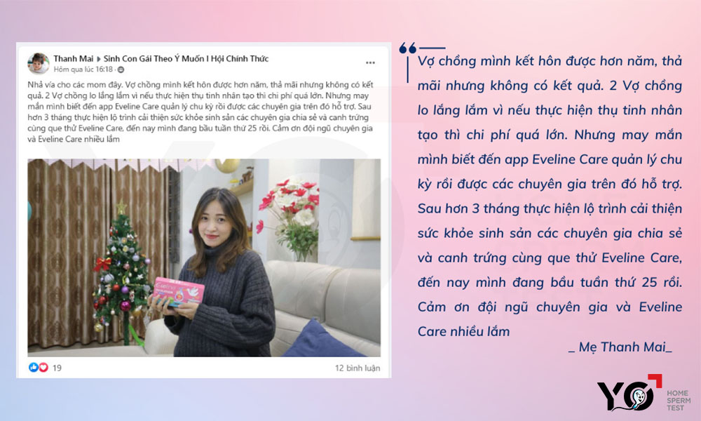 Que thử rụng trứng Eveline Care được mẹ Thanh Mai đánh giá chất lượng