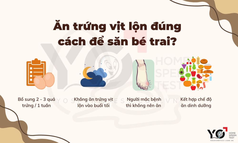 Ăn trứng vịt lộn đúng cách săn bé trai
