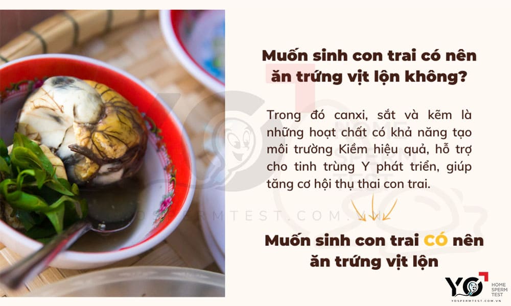 Bố mẹ hãy bổ sung ngay trứng vịt lộn nếu muốn sinh con trai