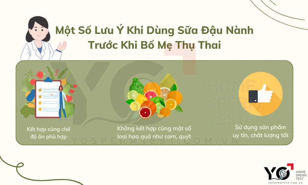Một số lưu ý bố mẹ cần nhớ khi uống sữa đậu nành trước khi thụ thai