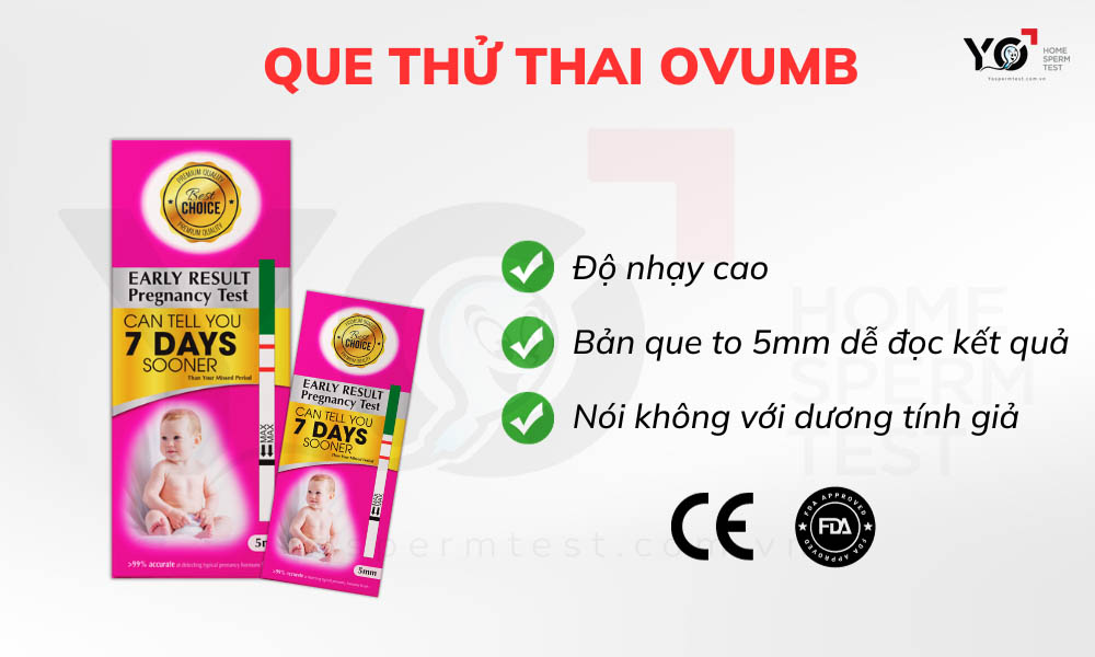  Que thử thai OvumB, được đánh giá là dòng que thử thai nhạy nhất trên thị trường hiện nay