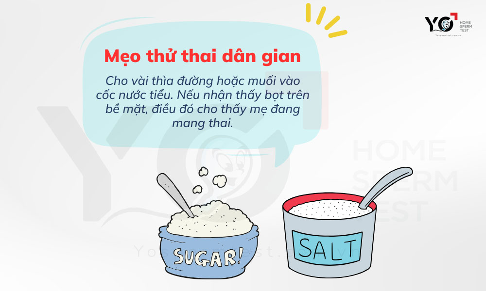 Mẹo thử thai dân gian bằng đường và muối